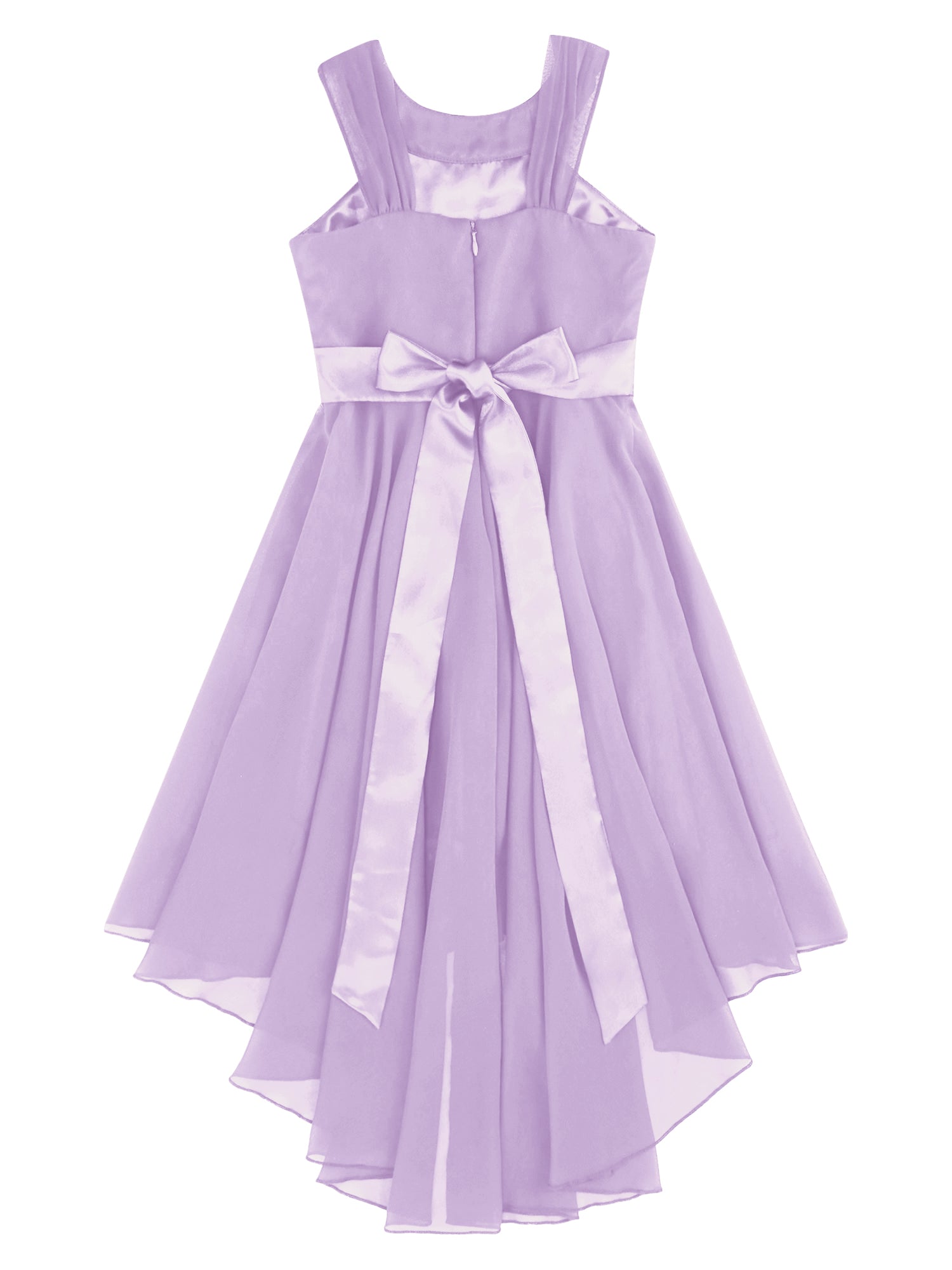 iEFiEL Summer Flower Girl Dress | High-Low Chiffon Princess Dress | Kids Wedding & Party Formal Occasion Gown