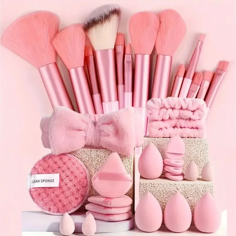 13 / 33pcs Professional Makeup Brush Set with Accessories – Soft Brushes for Combination Skin, Beginner Friendly