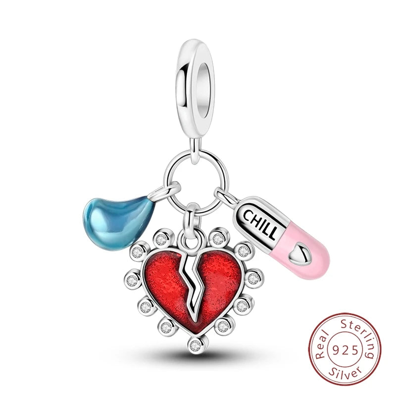 Doctor Nurse 925 Sterling Silver Charms Beads | Original Trendy Medical Pendant for DIY Bracelet Jewelry