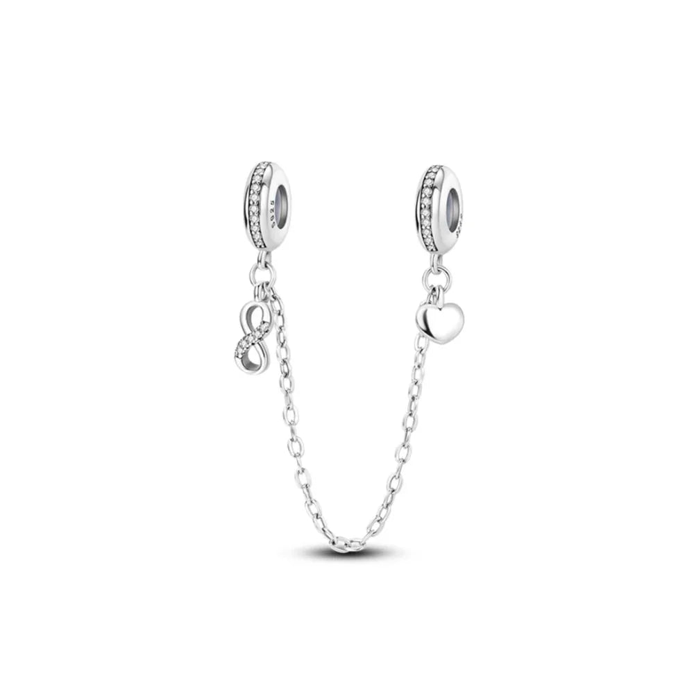 925 Sterling Silver Butterfly, Moon & Life Tree Safety Chain | Fits Original Bracelet DIY Jewelry Accessory