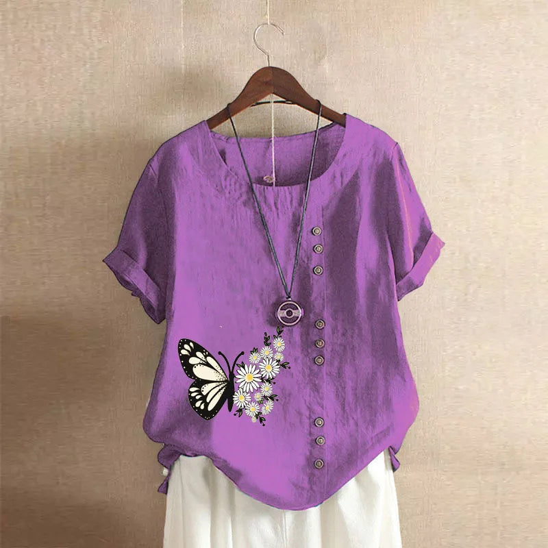 Women Cotton Linen Streetwear Summer Y2K Tops – Vintage Casual Elegant T-Shirt Loose Fashion Tee 👕✨