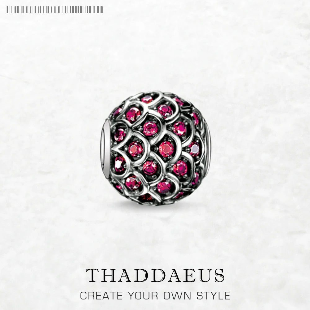 925 Sterling Silver Red Fish Bead Charm – Jewelry Accessory for Women