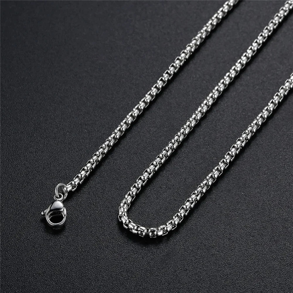 925 Sterling Silver 4MM Round Box Chain Necklace 18-24 Inch – Unisex Hip Hop Fashion Jewelry for Men & Women