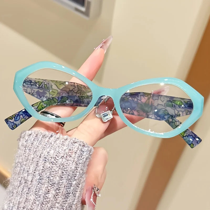 New Elegant Polygon Reading Glasses – Blue Light Blocking Farsight Presbyopia Goggles +1.0 to +4.0