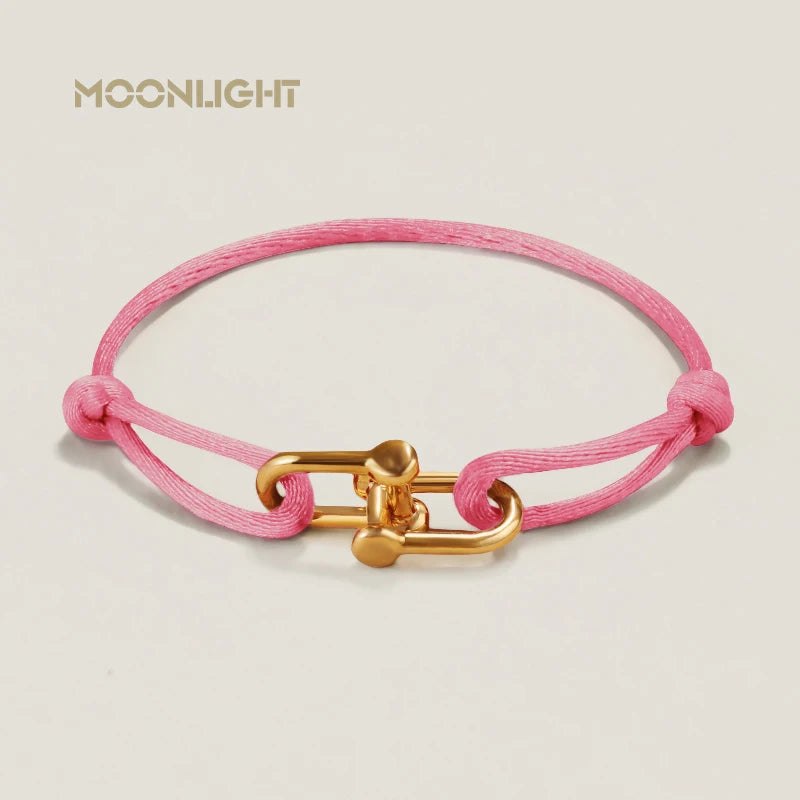 MOONLIGHT Adjustable U-Shape Silk Rope Bracelet | Classic Women’s Charm Bracelet High Quality Jewelry Gift