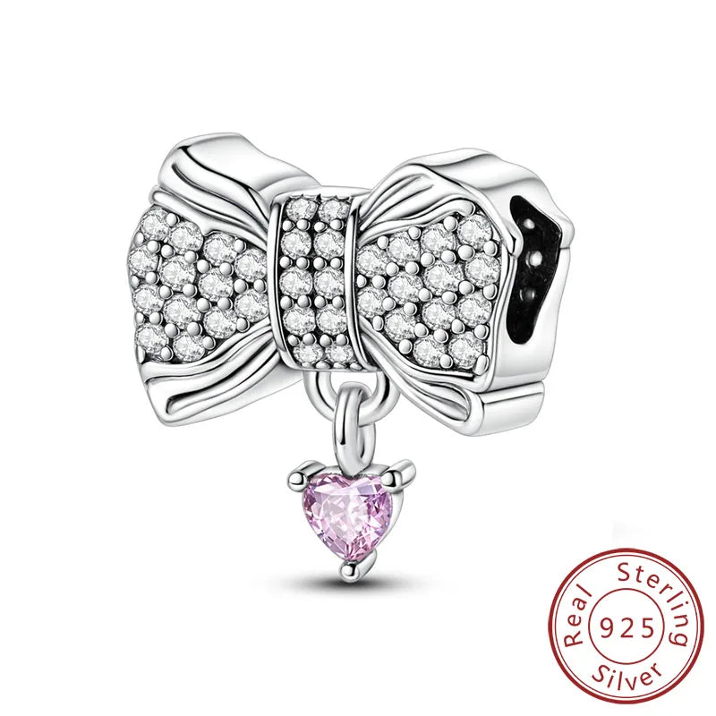 925 Sterling Silver Ballet Shoes & Perfume Bottle Charms | Bow Beads Fit Original Bracelet Pendant DIY Fine Jewelry for Women