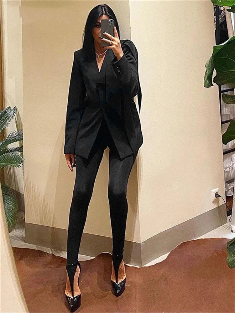 Women’s Black High Waist Skinny Pants | Y2K Glitter Winter Leggings 2024