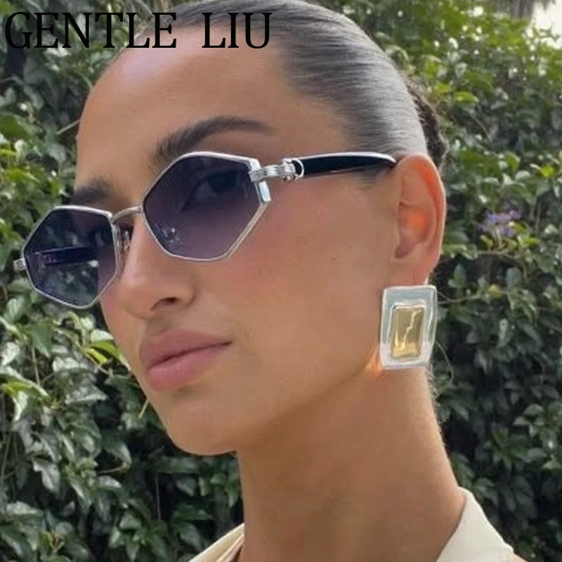 Hexagon Punk Sunglasses for Women 2025 – Luxury Brand Vintage Polygon Outdoor Travelling Sun Glasses | Ladies Driving Eyewear UV400