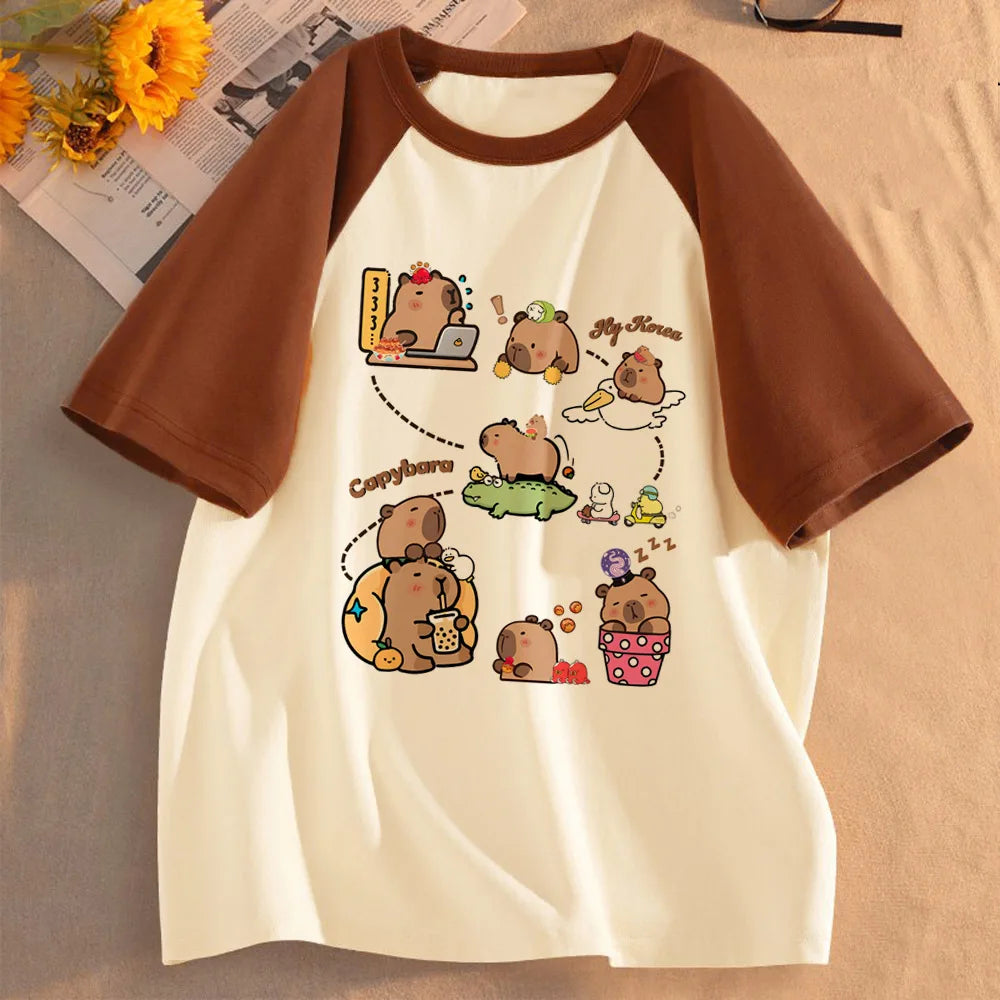 Funny Capybara T-Shirt | Unisex Summer Cute Animal Graphic Tee | Short Sleeve Streetwear Top