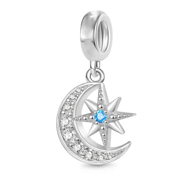 Hot Sale Galaxy Series Beads | DIY Stars, Moon & Safety Chain Silver-Plated Charm for European Bracelets