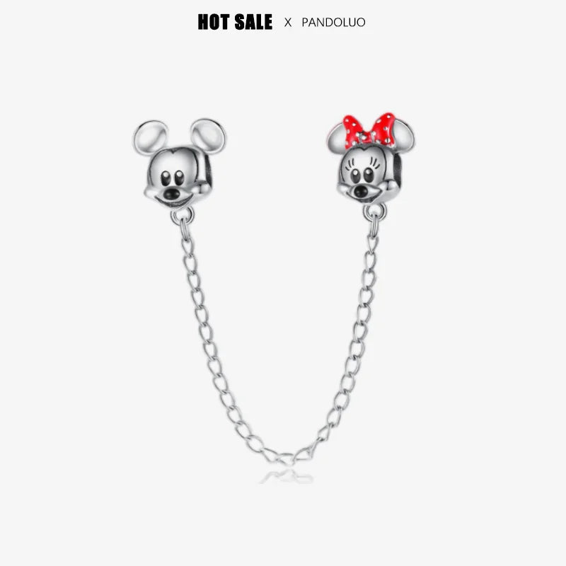 925 Silver Disney Christmas Charm Trio – Mickey Wreath & Minnie Ice Skating Bead for S925 Bracelet