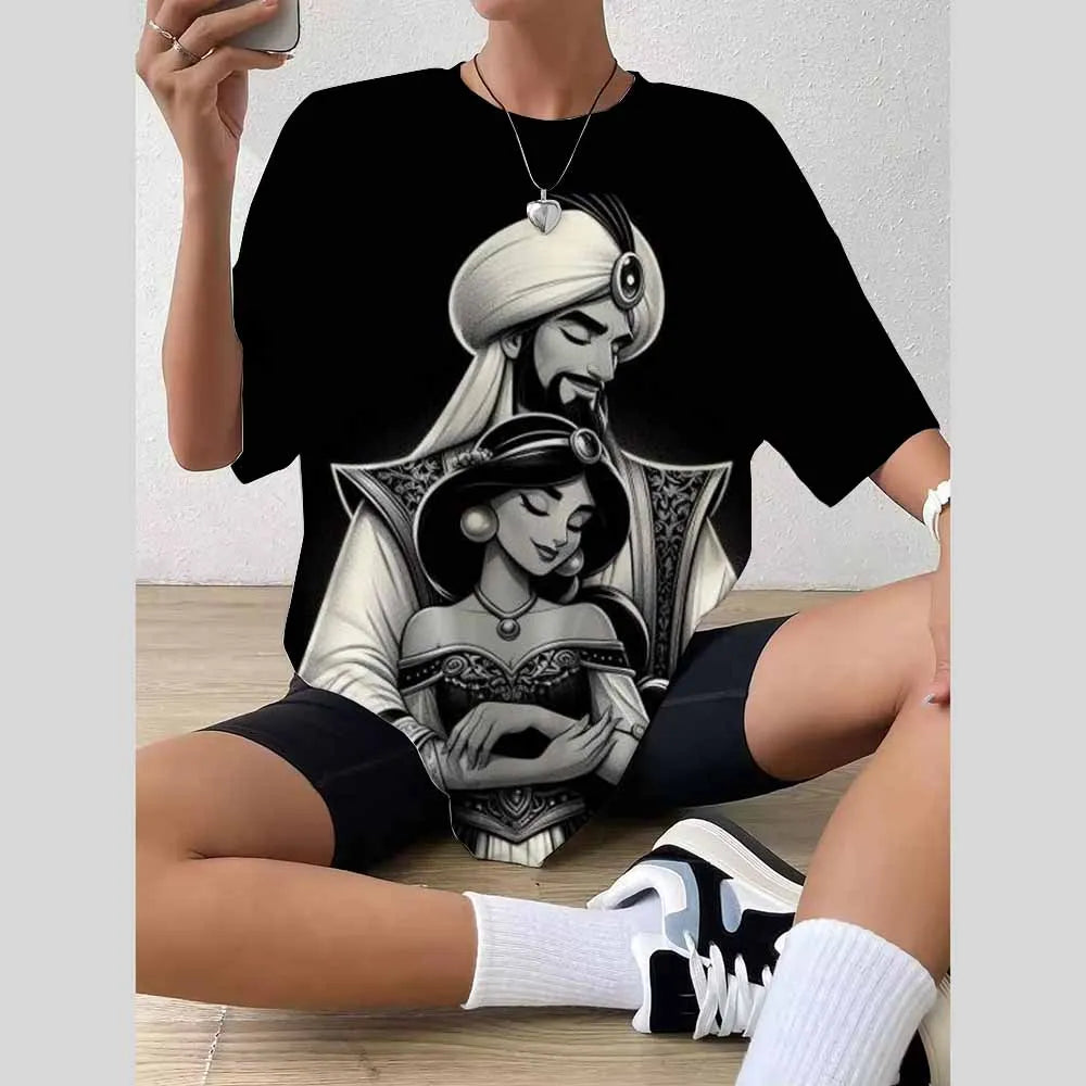 Y2K Disney Princess Graphic T-Shirt | Cute Harajuku Hip Hop 90s Style Women’s Streetwear Tee