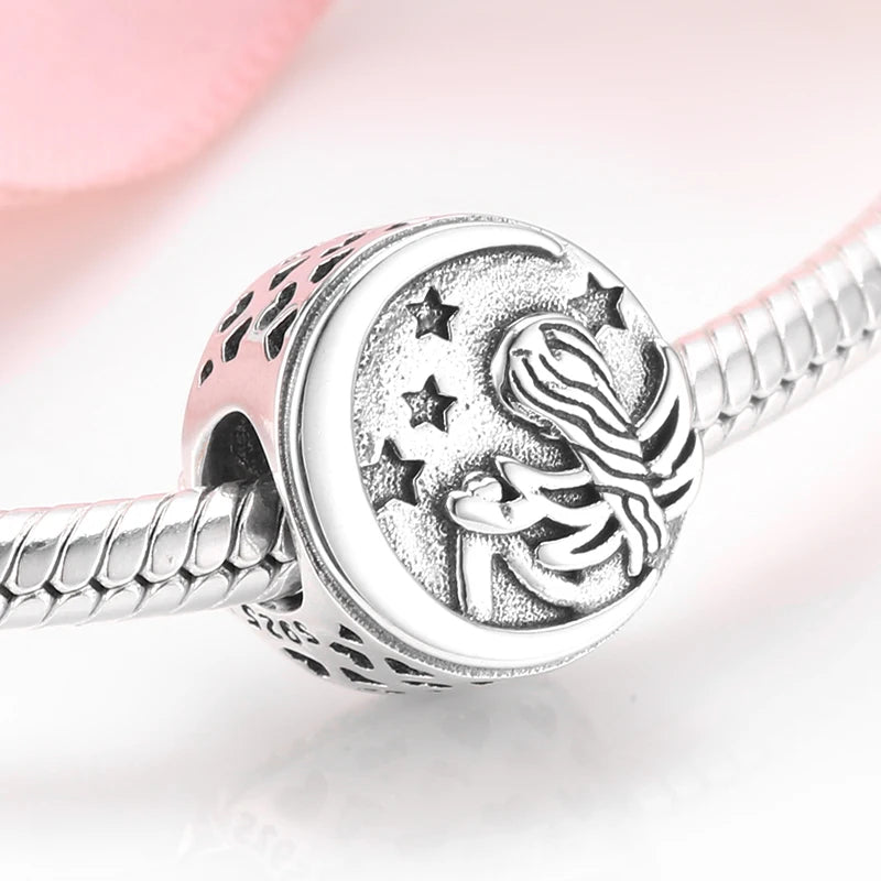 Give Birth To Life Pregnant Mother 925 Sterling Silver Charm | Pink CZ Beads Fit Original Bracelets