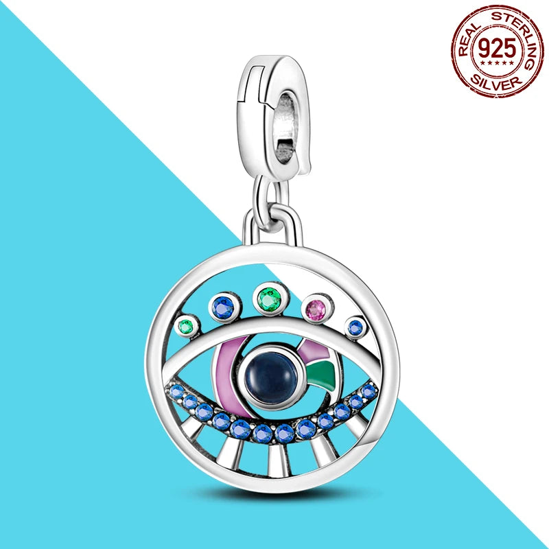 925 Silver 👁️ Eye Medallion Pendant | Pandora Fit DIY Connector Charm