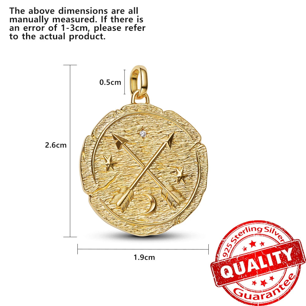 Authentic 925 Sterling Silver Rose & Cherry Blossom Medallion Charm for Bracelet & Necklace DIY