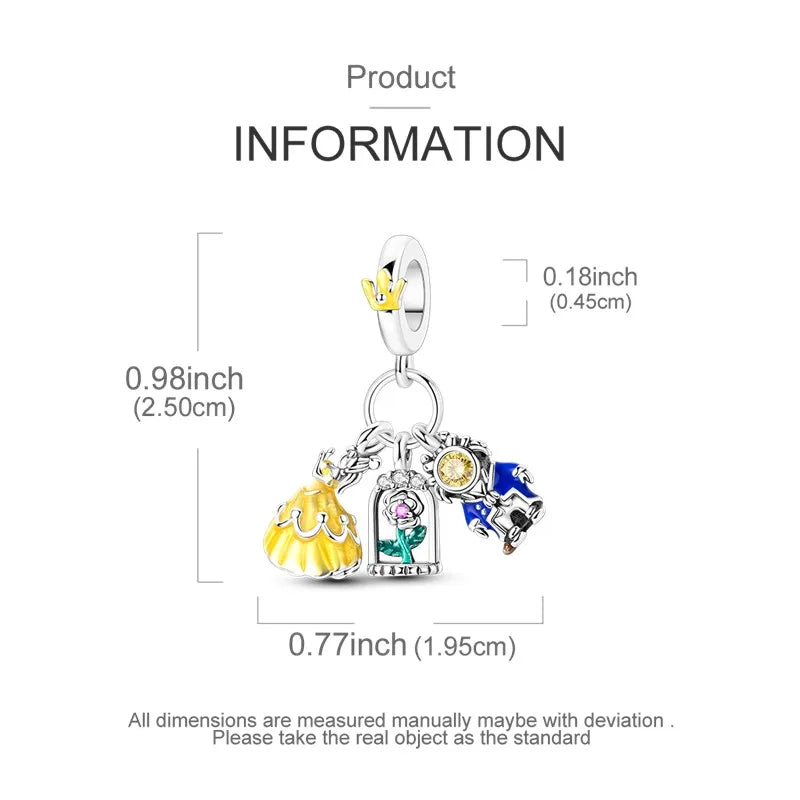 925 Sterling Silver Colorful CZ Zircon Dangle Charm | 2025 New Fashion Bead | Fits Pandora Bracelet | DIY Jewelry Gift