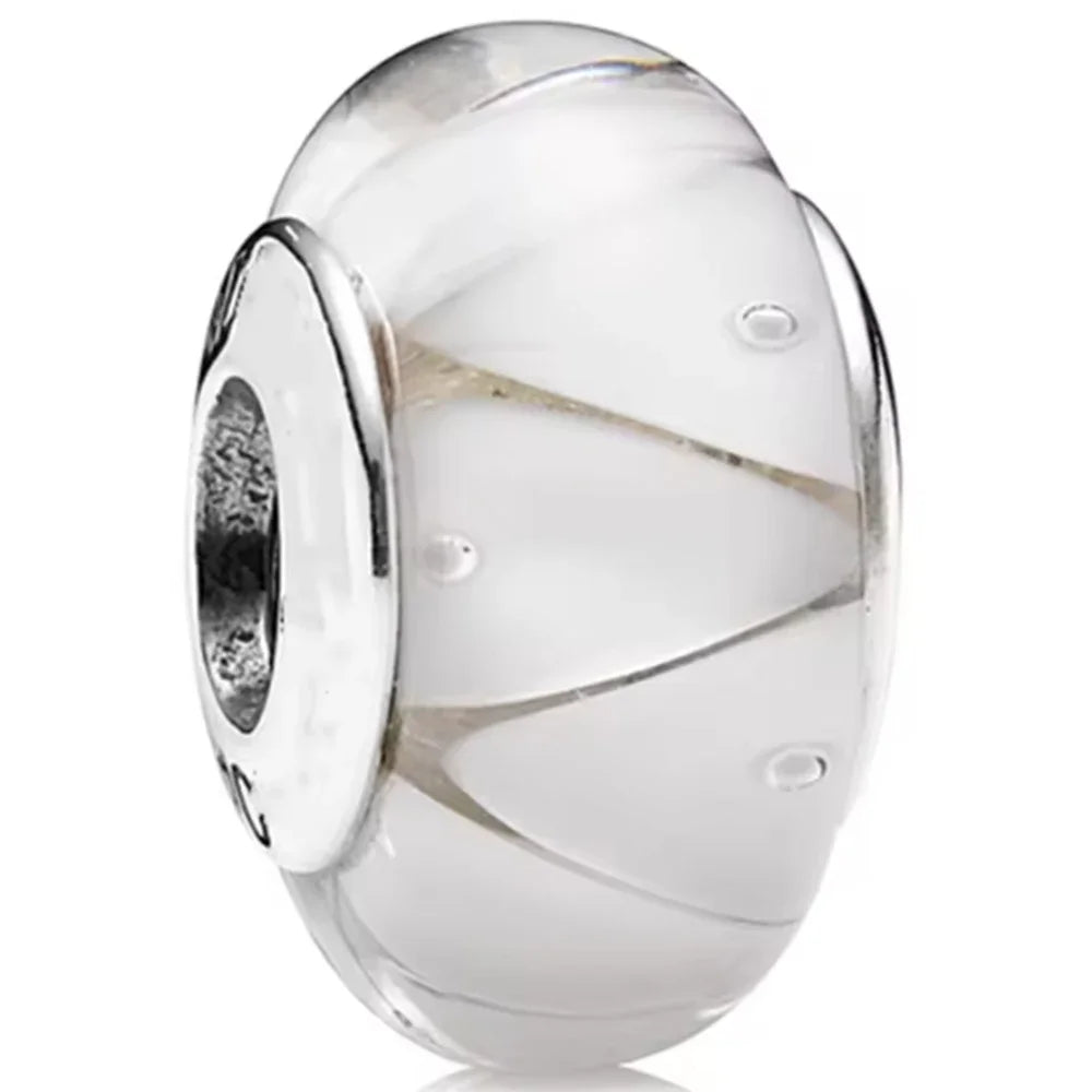 Original Murano Glass 925 Sterling Silver Butterfly Flower Leaf Rainbow Charm Bead | Cosmic DIY Bracelet Jewelry Gift for Women