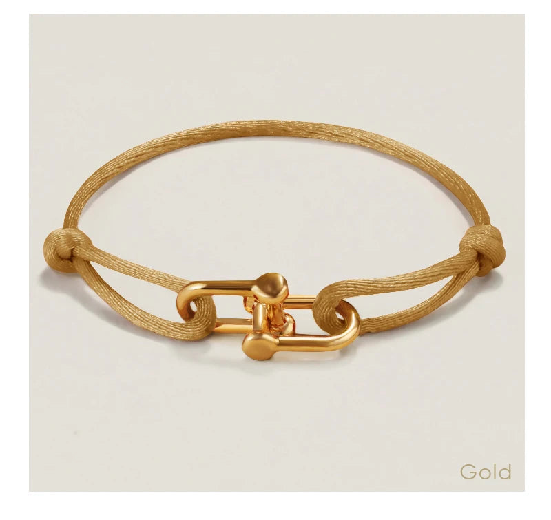 MOONLIGHT Adjustable U-Shape Silk Rope Bracelet | Classic Women’s Charm Bracelet High Quality Jewelry Gift