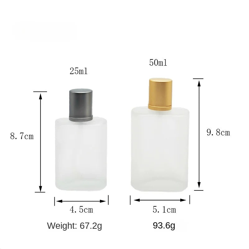 25/50/100ml Sandblasted Glass Perfume Bottle – Empty Refillable Screw Top Spray Bottle | Fine Mist Makeup Liquid Dispenser
