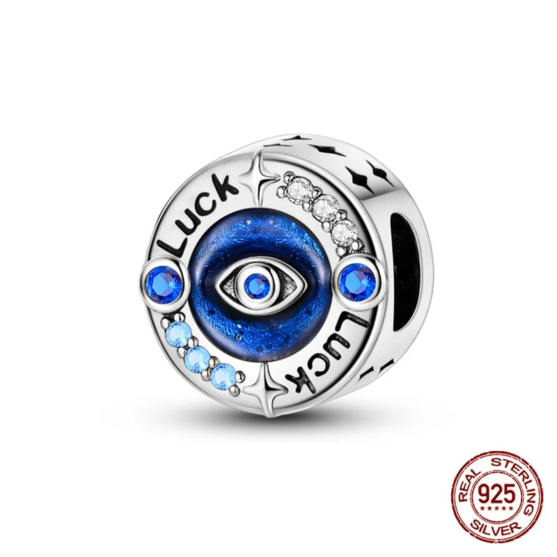 925 Sterling Silver Blue Zircon Evil Eye Charm | Original Devil Eye Series Bead Fits Pandora Bracelet – Women’s DIY Jewelry Gift