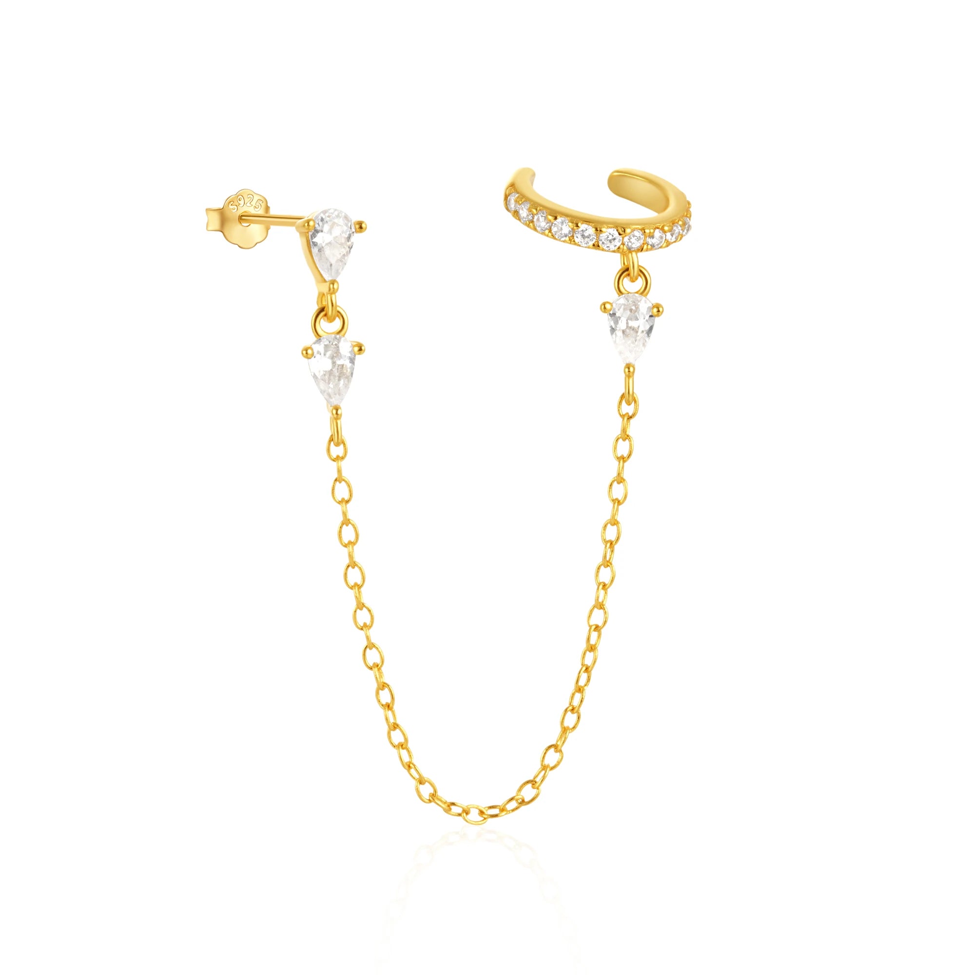 CANNER 925 Sterling Silver Horse Eye Tassel Zircon Drop Earrings – Minimalist Geometric Jewelry for Women