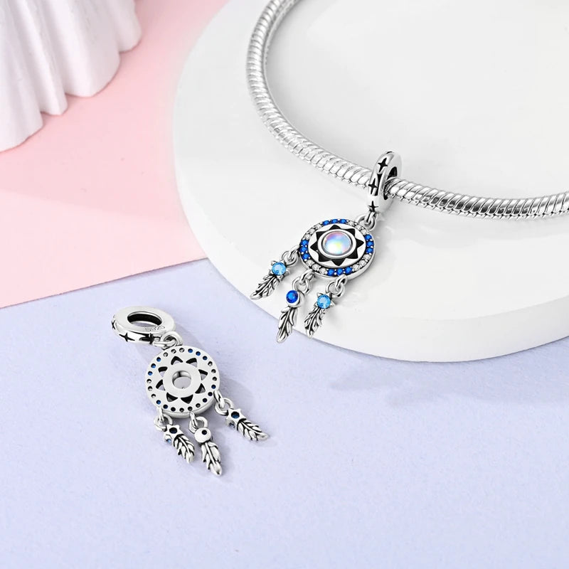 Blue Series 925 Sterling Silver Charms | Butterfly, Earth & Ocean Beads Pendants Fit Original Bracelet DIY Jewelry