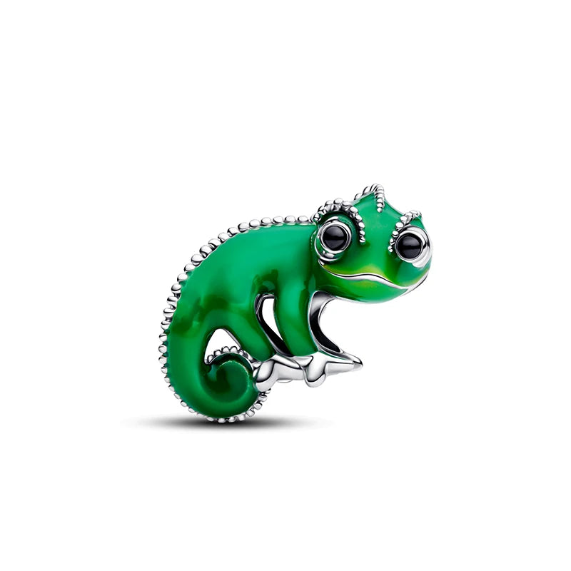 925 Sterling Silver Disney Green Lizard Charm | Fits Original Bracelet & Necklace Women Luxury DIY Jewelry Gift
