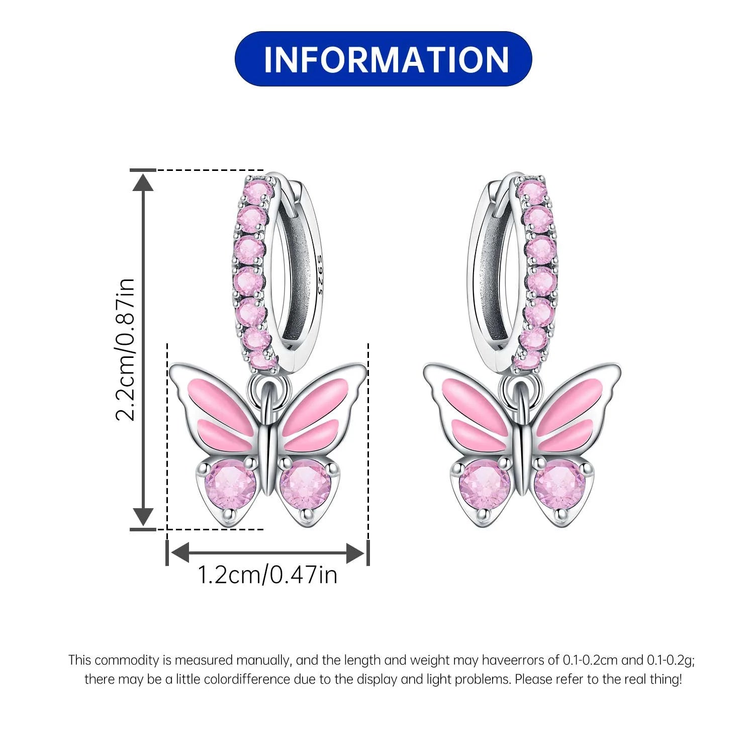 Orstarry 925 Sterling Silver Pink Sweet Bow Drop Earrings | Women’s Original Jewelry Party & Anniversary Gift