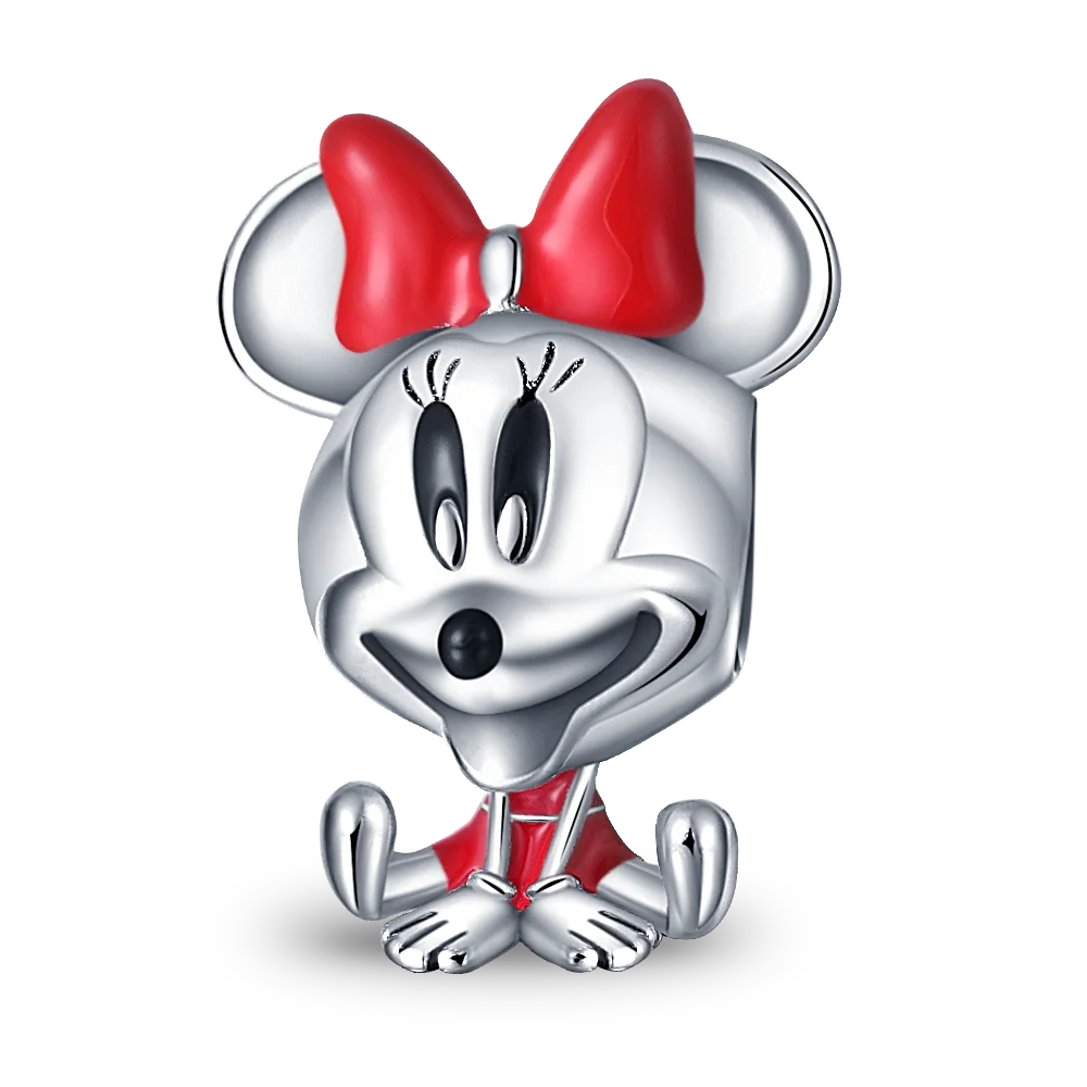 HEROCROSS Disney 925 Sterling Silver Charms | Mickey Mouse, Winnie the Pooh & Stitch Beads Fit Pandora Bracelet