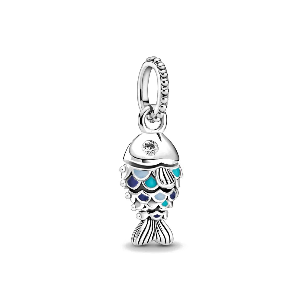 2025 Ocean Blue Series 925 Sterling Silver Sailing Boat Dolphin Seahorse Charms | Ocean-Themed Bracelet Beads for Women Jewelry