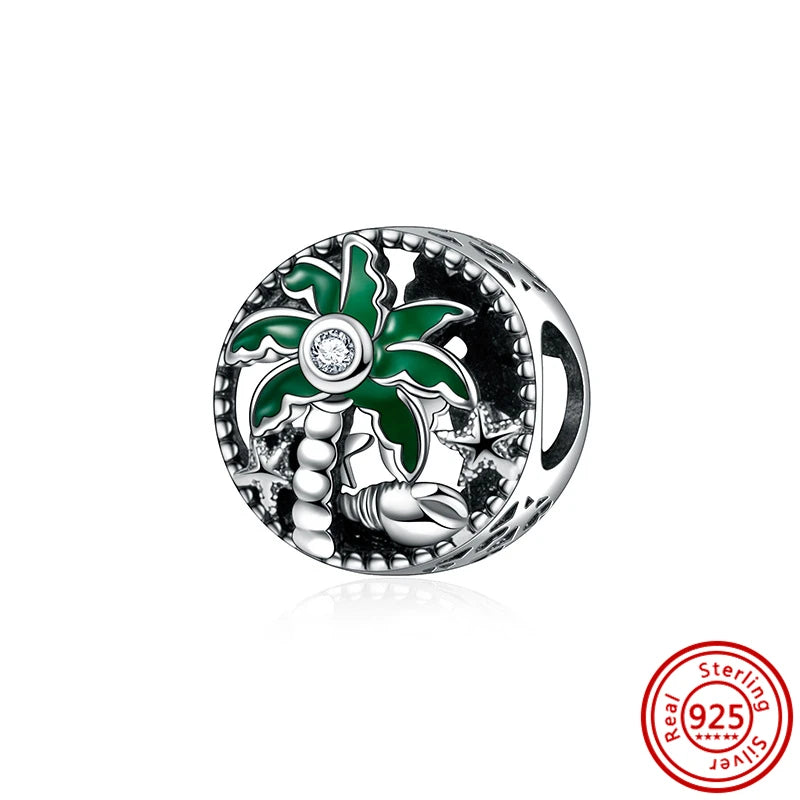 925 Sterling Silver Heart Pave Zircon Family Tree Charm | Fits Original Bracelet Women’s Luxury Jewelry Gift