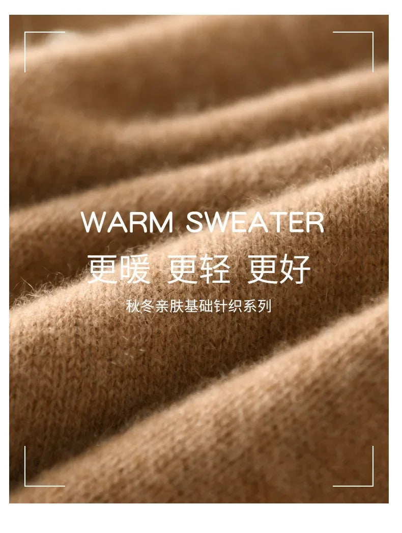 Women Pullover Sweater Hooded Jumper – Korean Loose Fit Solid Long Sleeve Thick Warm Knitted Sweater Autumn Winter