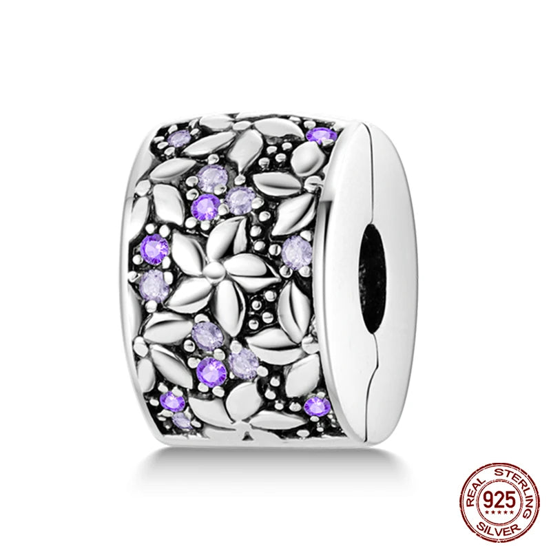 925 Sterling Silver Luminous Butterfly Star Moon Charm Bead | Round Clasp Bead for 3mm DIY Bracelet Jewelry Gift