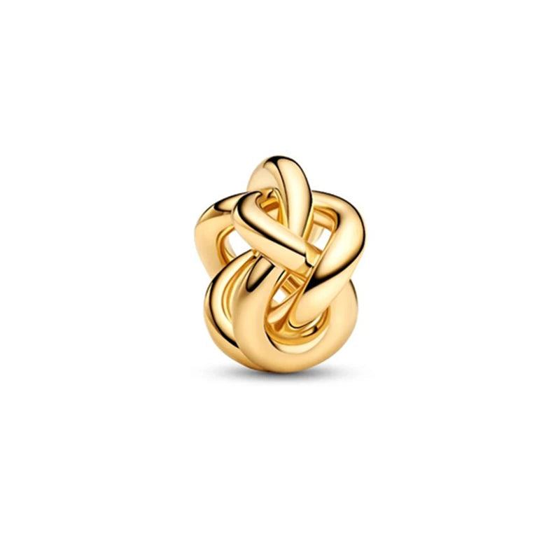 Sparkling Gold Plated Heart & Flower Clip Dangle Charm Beads | Fits Original Snake Bracelet & Necklace | DIY Jewelry Gift for Women