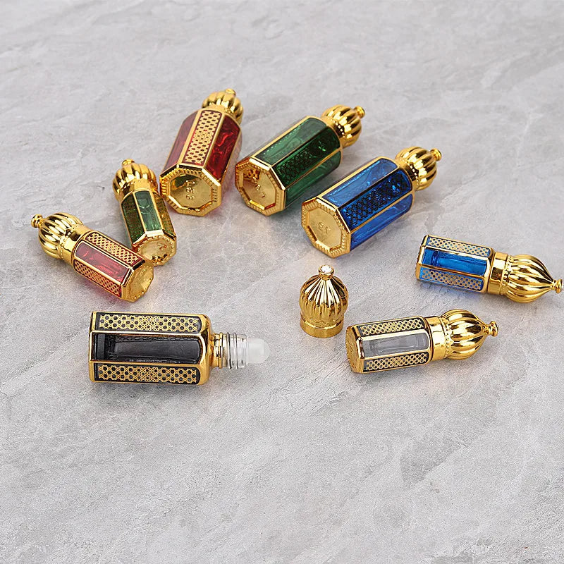 10PCS 3/6/12ML Essential Oil Roller Bottles – Empty Mini Perfume Glass Bottles | Refillable Massage Roller Perfume Dispenser
