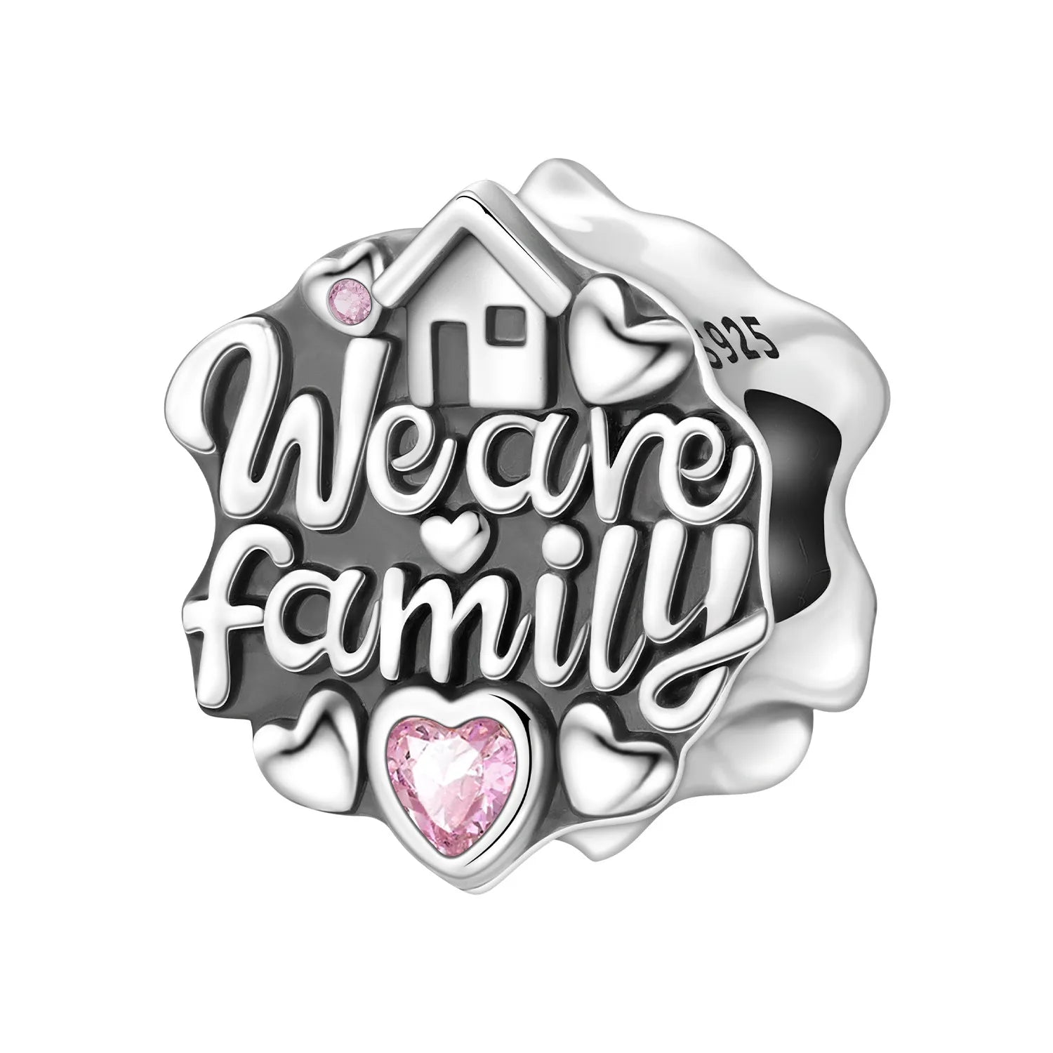 925 Sterling Silver Mother Daughter Love Embrace Pendant Charm | Heart Shaped Bracelet Bead DIY Fine Jewelry Gift