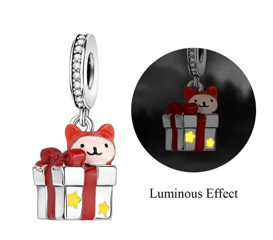 Christmas 925 Sterling Silver Charms | Santa Claus Reindeer Snowman Tree Beads Fit Original Bracelet