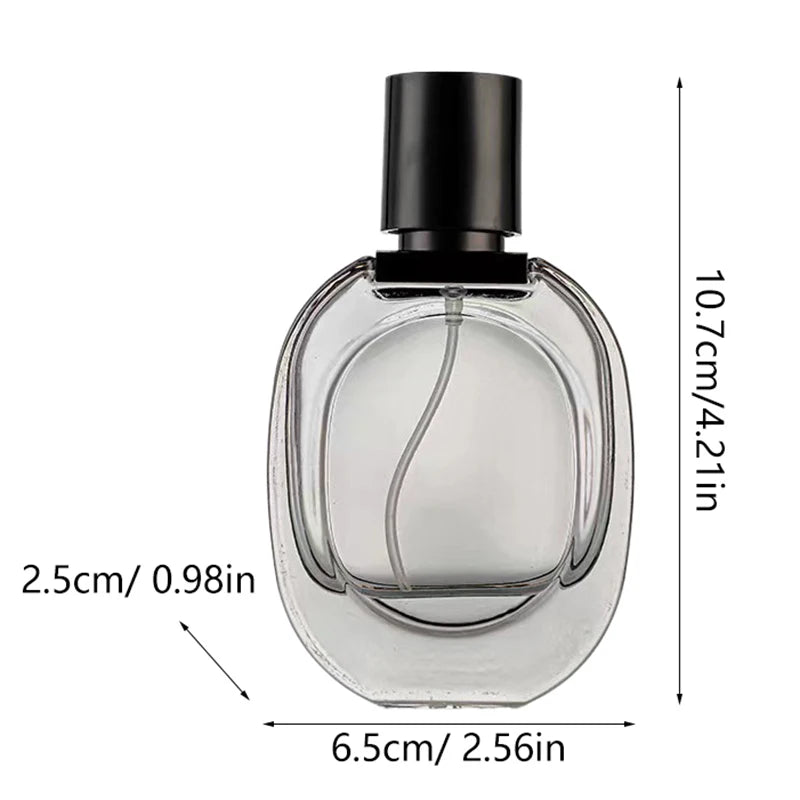 50ML Portable Perfume Spray Bottle – Refillable Glass Travel Atomizer | Large Capacity Press-Type Empty Cosmetic Bottle