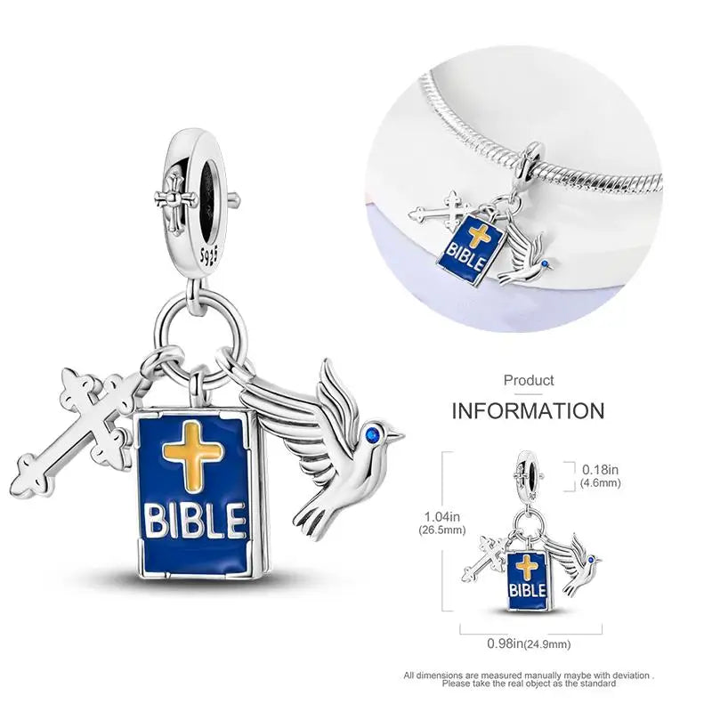 925 Sterling Silver Flying Bird & Butterfly Safety Chain Charm Beads for Original 3mm Bracelet – DIY Jewelry Gift