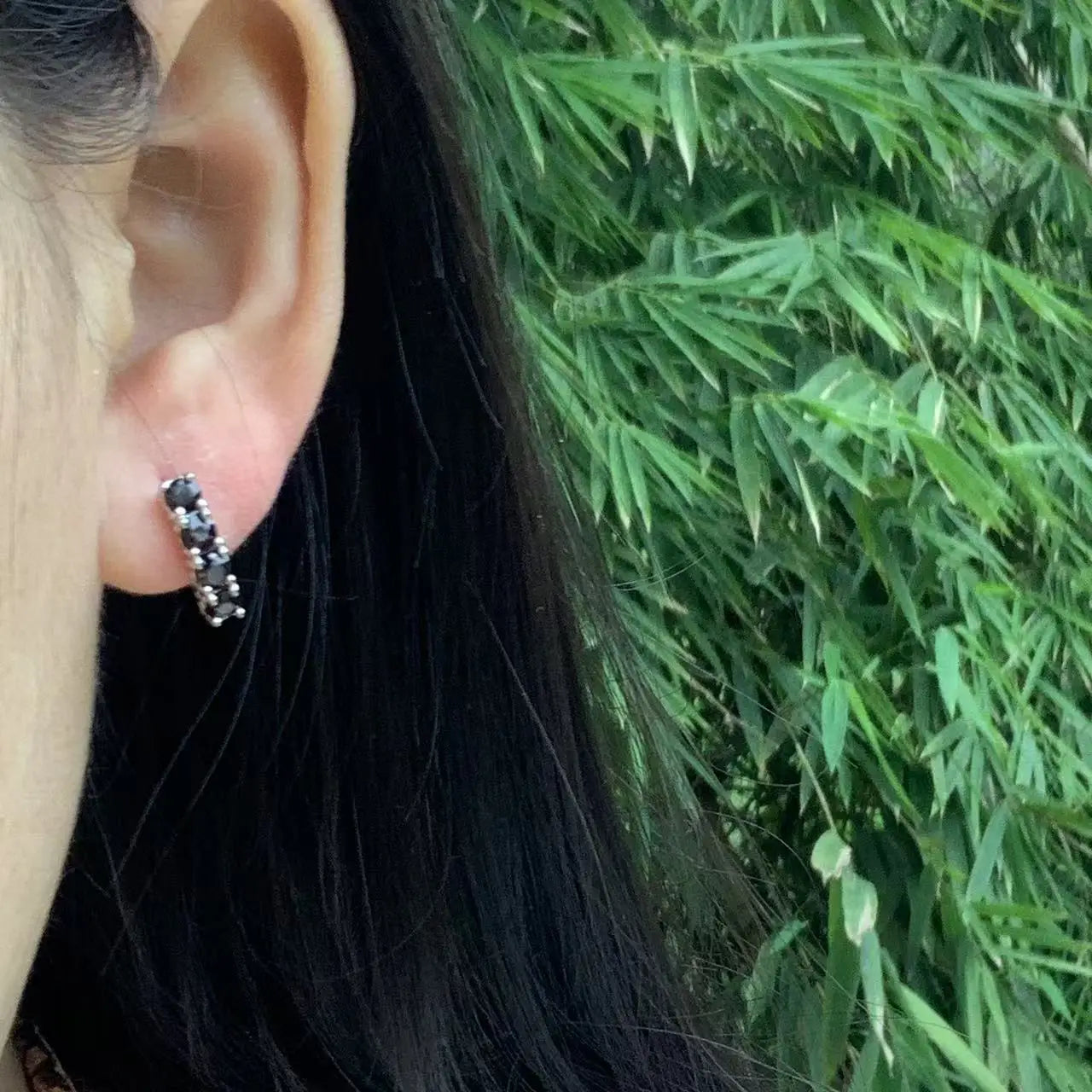 Vintage Natural Garnet Hoop Earrings – Handmade Classic Round Gemstone Jewelry for Women