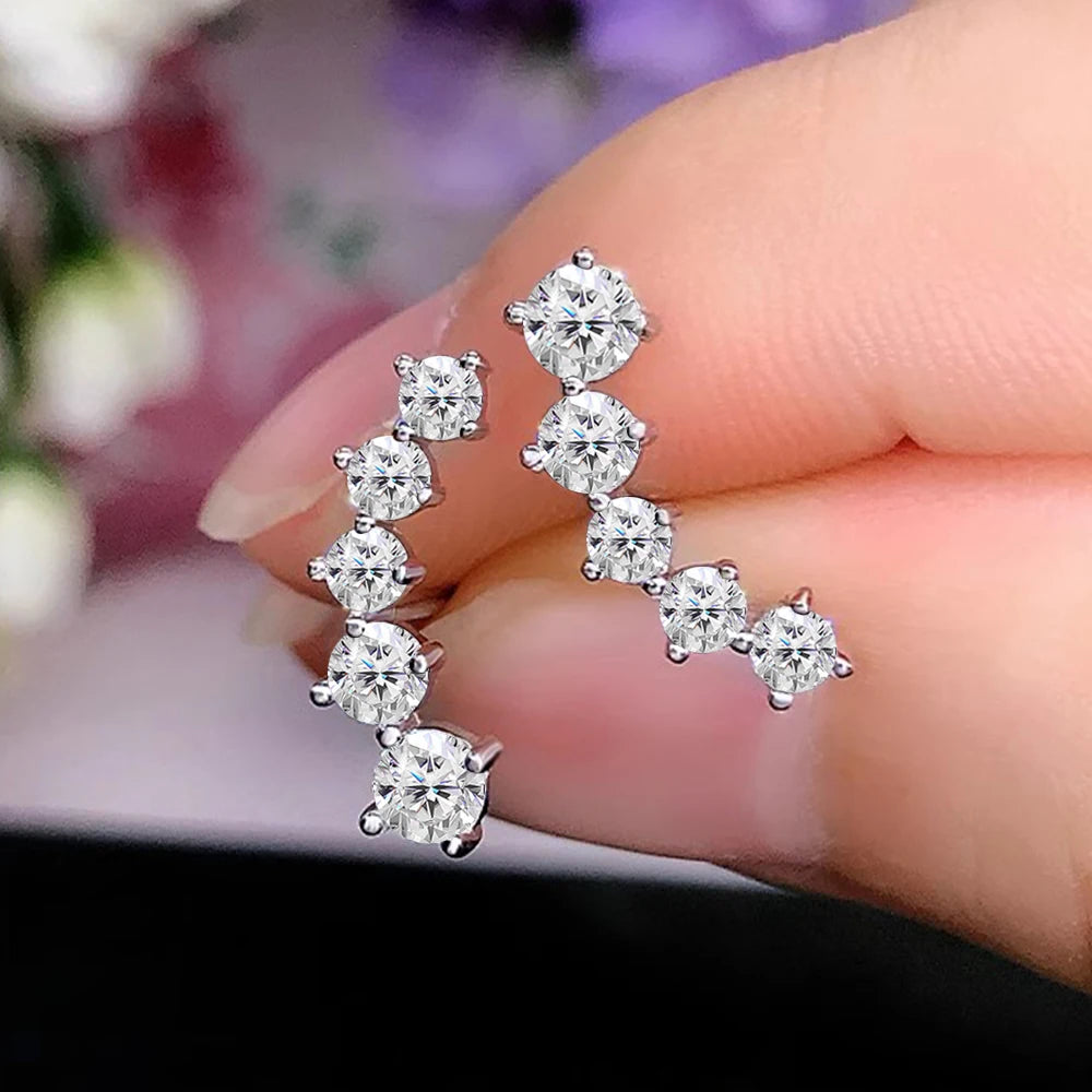 Real D Color Moissanite Diamond Earrings GRA Certified | 925 Sterling Silver Sparkling Studs for Women
