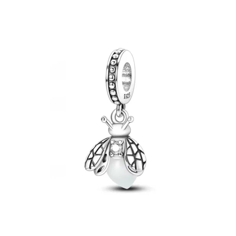 925 Sterling Silver Firefly Light Bulb Pendant | Fits Original Bracelet & Necklace | DIY Jewelry Charm for Women