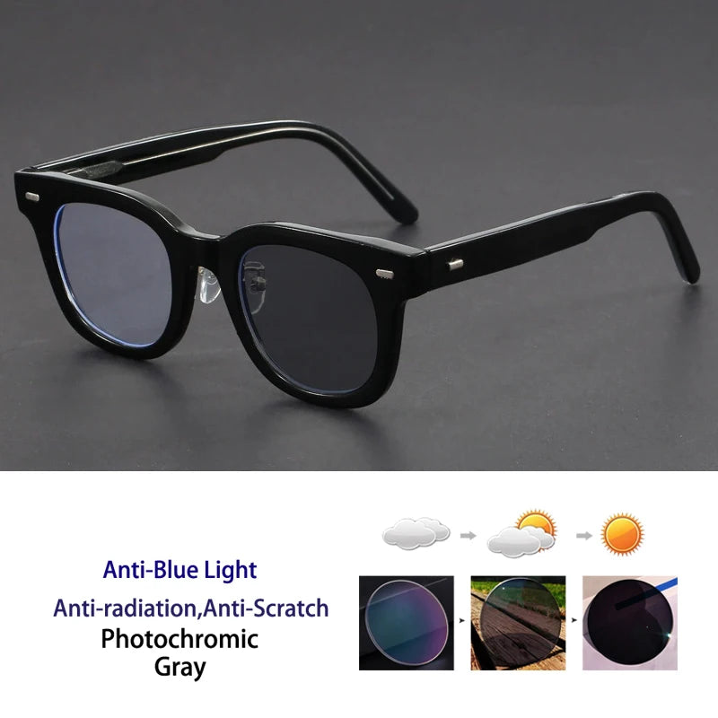 Retro Personalized Thick Acetate Round Reading Glasses – Men Women Optical Prescription Custom Presbyopia Eyeglasses