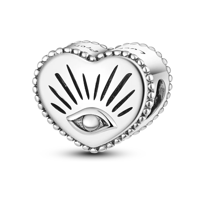 925 Sterling Silver Colorful Charms – Rose, Crown, Rainbow & Heart Dangle Beads Fit Pandora Bracelet & Necklace