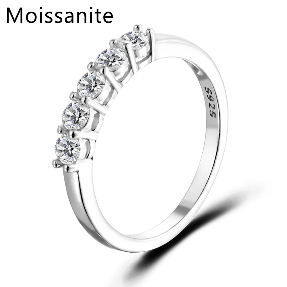 URMYLADY 0.5CT Moissanite Ring for Women – 925 Sterling Silver Wedding Band Stackable White Gold Ring