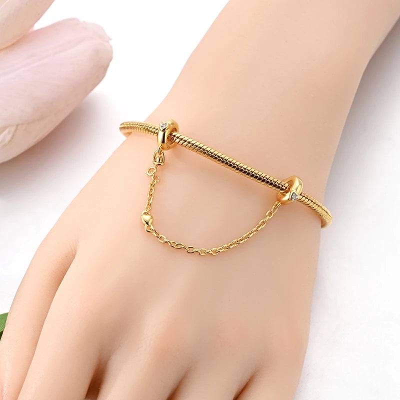 925 Sterling Silver Golden Charms Bow Cross Earth Passport Dangle | Fits Original Bracelet DIY Jewelry Gift for Women