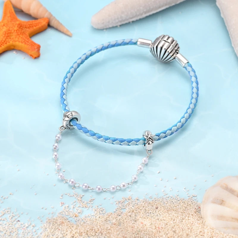 New Summer Ocean Silver Plated Sea Turtle & Starfish Shell Charm | DIY Bracelet Jewelry for Women