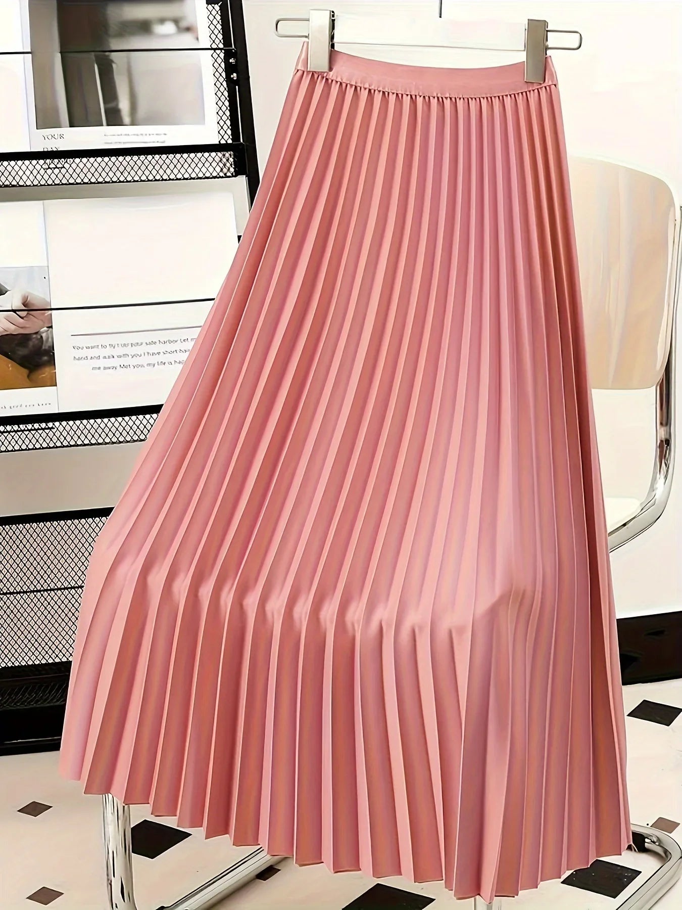 Ladies Fashion Casual Long Pleated Skirt – Elegant Vintage Temperament Party Faldas