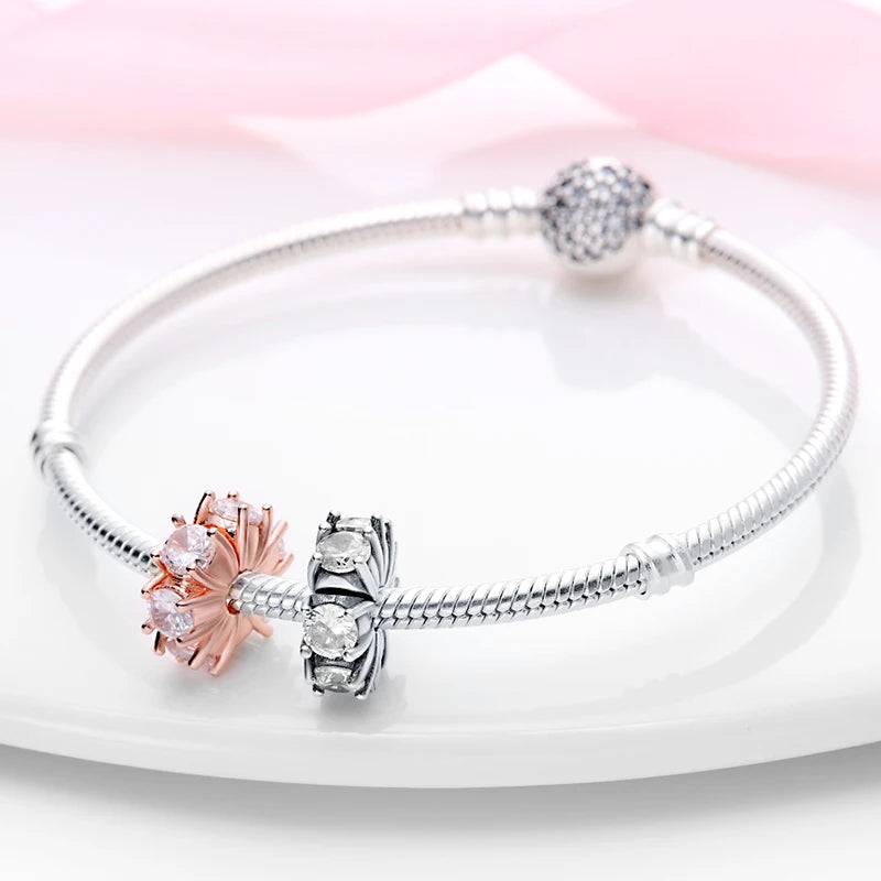 925 Sterling Silver Silicone Spacer Beads & Safety Chain | Clasp Charms Fit Original Pandora 3mm Bracelet – Women’s Jewelry