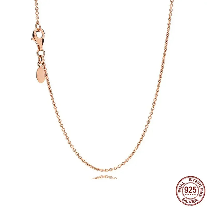 925 Silver Heart Pendant 💖 Dazzling Round Necklace Fits Pandora Gift